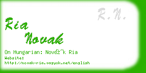 ria novak business card